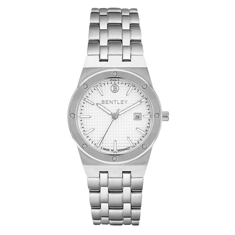 

Bentley Analog Watch for Women with Stainless Steel Band, Water Resistant, Bl1708-10LWWI, Silver-White