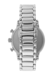 Emporio Armani Analog Quartz Watch for Men with Stainless Steel Band, Water Resistant with Chronograph, AR11324, Silver-Black