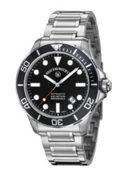 West End Analog Watch for Men with Stainless Steel Band, Water Resistant, Silver-Black
