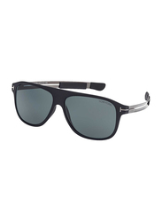 Tom Ford Full-Rim Square Black Sunglasses for Men, Grey Lens, TF880 02V, 59/13/140