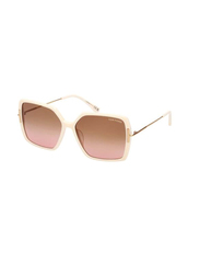 Tom Ford Full-Rim Butterfly Beige Sunglasses for Women, Brown Lens, Ft1039/s 25f, 59/15/140