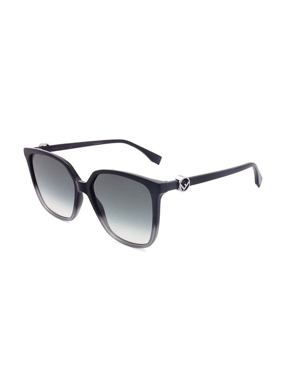 Fendi Cat Eye Full Rim Black Sunglasses for Women, Grey Lens, FF 0318/S KB79O 57-17 145