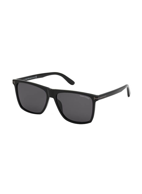 Tom Ford Full-Rim Pilot Shiny Black Sunglasses for Men, Smoke Lens, Ft0832/n/s 01a, 57/15/145