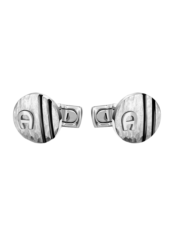 Aigner Lupo Cufflink for Men, Aragc2150405, Silver