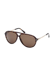 Tom Ford Full-Rim Dark Brown Sunglasses for Men, Brown Lens, TF909 52H, 62/12/140