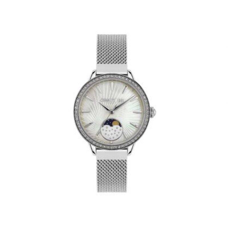 

Cerruti 1881 Analog Watch for Women with Mesh Band, C CRWM29503, Silver-White