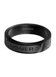 Aigner Fausta Fashion Ring for Men, ARAGF0009707, Size 60, Black