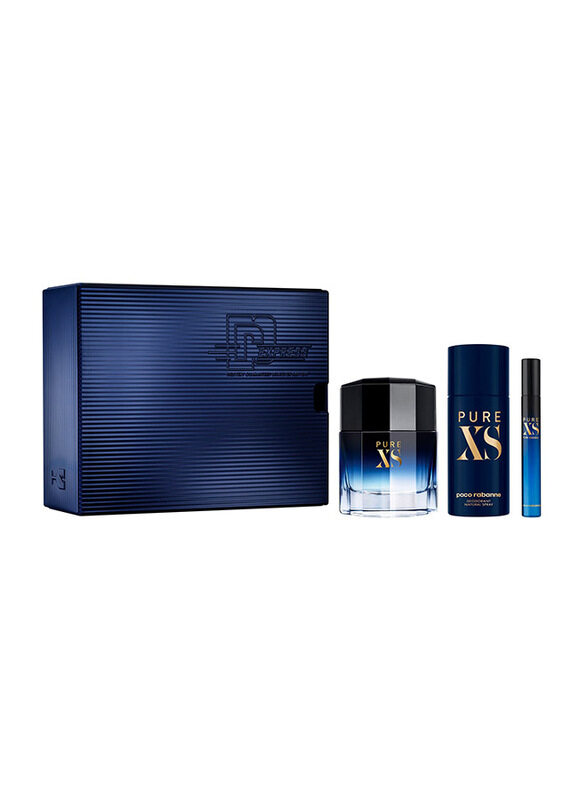

Paco Rabanne 3-Piece Pure Xs Gift Set for Men, 100ml EDT Perfume, 10ml EDT Perfume, 150ml Deo