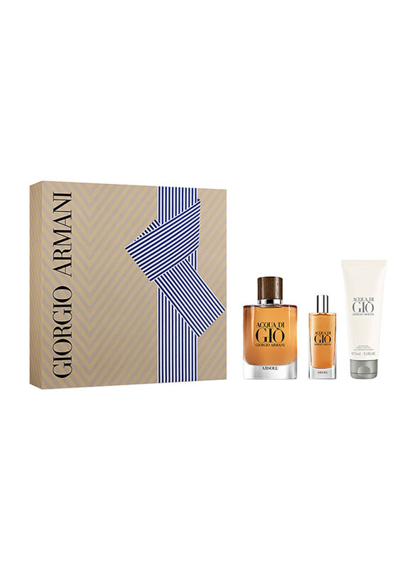 

Giorgio Armani 3-Piece Acqua Di Gio Absolu Gift Set for Men, 75ml EDP Perfume, 15ml EDP Perfume, 75ml Shower Gel