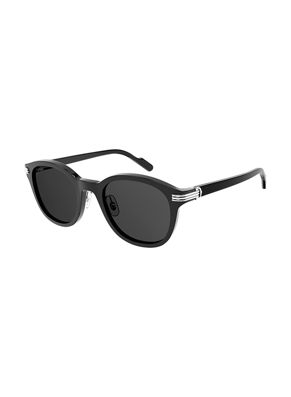 Cartier Full Rim Phantos Black Sunglasses for Men, Grey Lens, CT0302S, 001