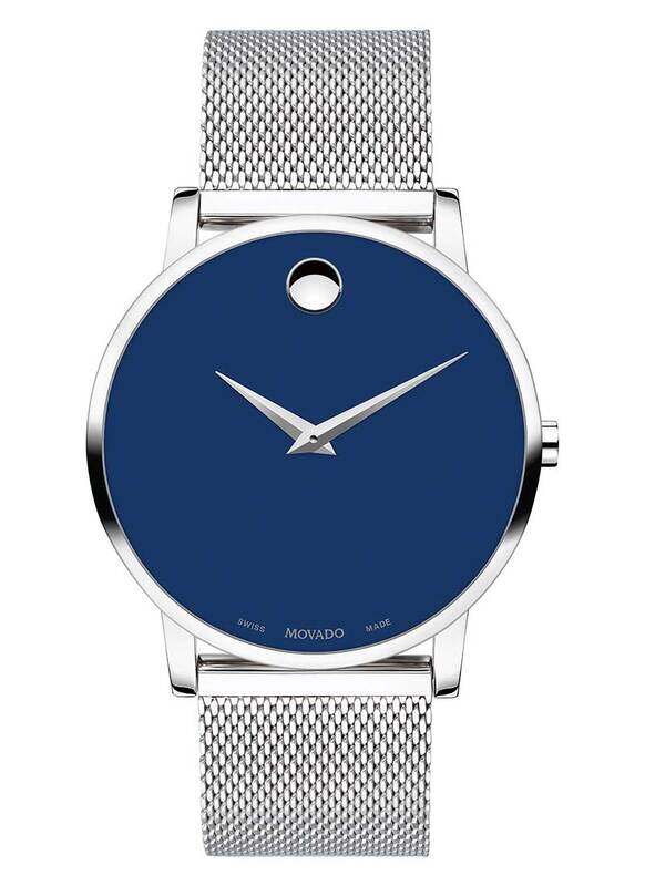 

Movado Analog Watch for Men with Mesh Band, 607349, Silver-Blue
