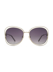 Chloe Full-Rim Butterfly Gold Sunglasses for Women, Grey Gradient Lens, CE119S 734, 60/18/135
