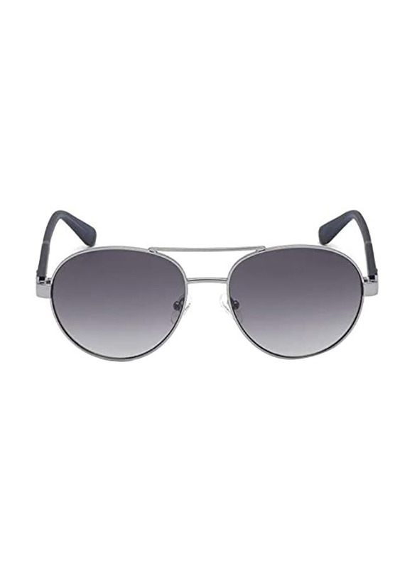 Guess Aviator Full Rim Silver Sunglasses Unisex, Smoke Gradient Lens, GU6951 08B 57-17