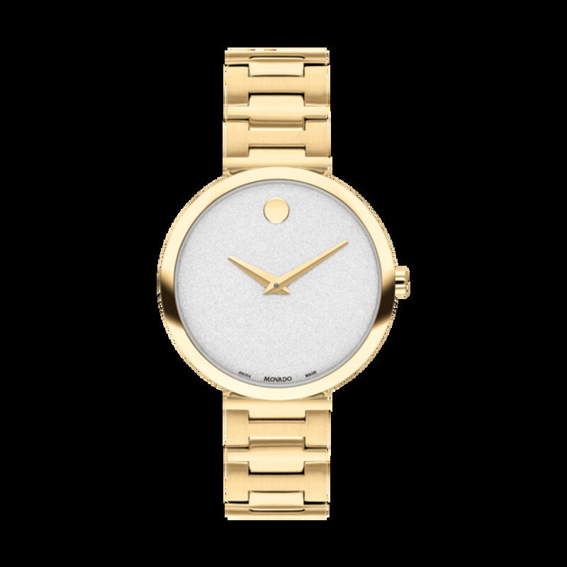 

Movado Analog Watch for Women with Stainless Steel Band, 607519, Gold-White