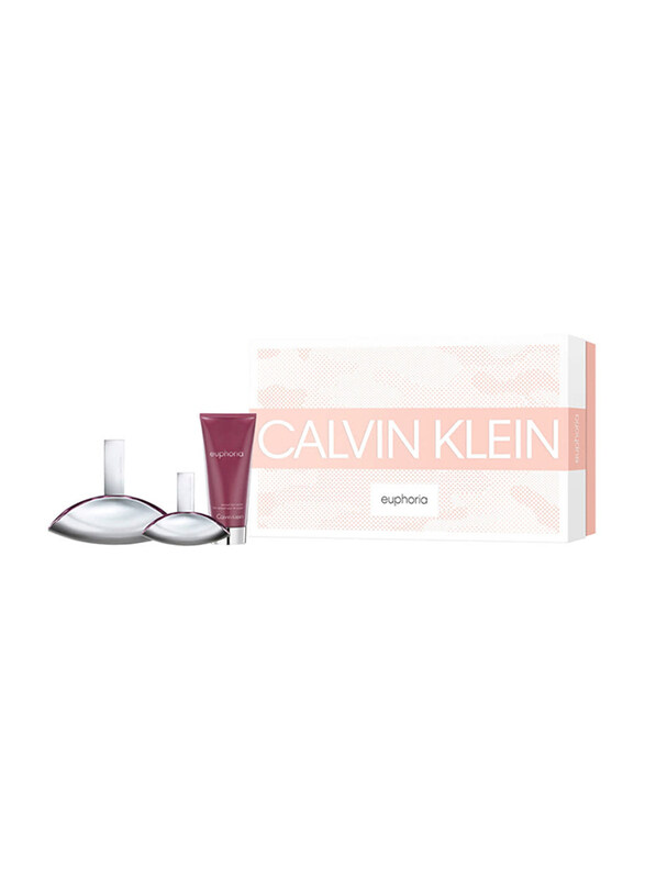 

Calvin Klein 3-Piece Euphoria Gift Set for Women, 100ml EDP Perfume, 30ml EDP Perfume, 100ml Body Lotion