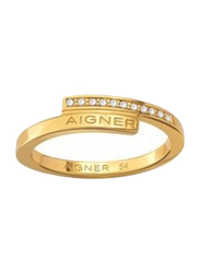Aigner Vivia Fashion Ring for Women, ARJLF2151412, Size 56, Gold