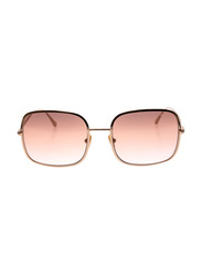 Tom Ford Square Full Rim Rose Gold Sunglasses for Women, Rose Gold Lens, TF865 28F 58-20