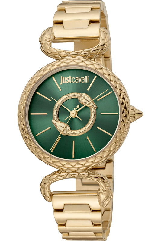 

Just Cavalli Analog Watch for Women with Stainless Steel Band, JC1L148M0075, Gold-Dark Green
