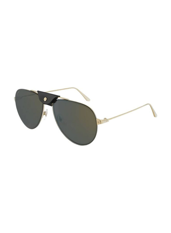 Cartier Aviator Full Rim Gold Sunglasses for Men, Grey Lens, CT0166S-00260
