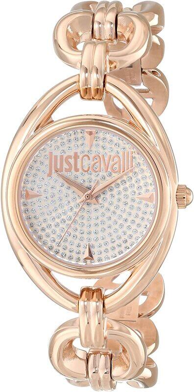 

Just Cavalli Analog Wrist Watch for Women with Stainless Steel Band, Water Resistant, R7253182508, Rose Gold- White