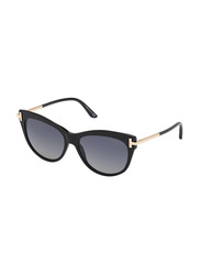 Tom Ford Cat Eye Full Rim Black Sunglasses for Women, Grey Gradient Lens, TF821 01D 56-16 POLARIZED