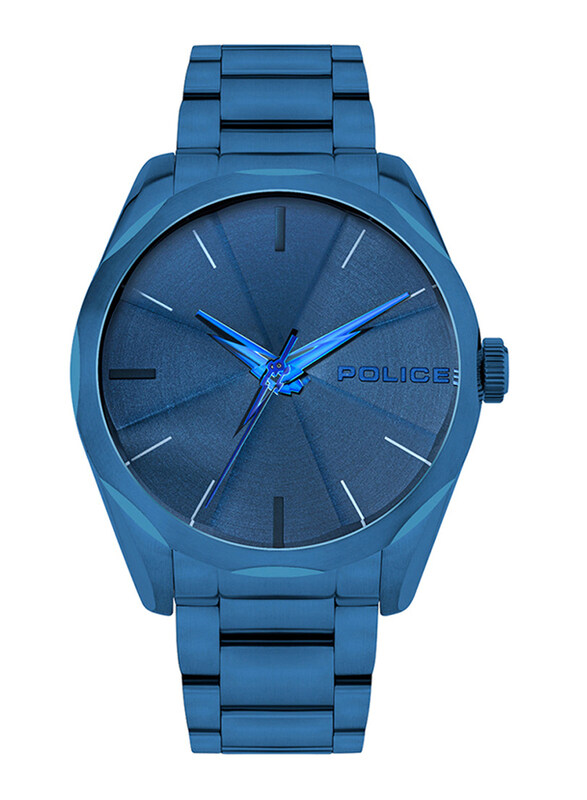 

Police Analog Watch for Men with Stainless Steel Band, Water Resistant, Blue