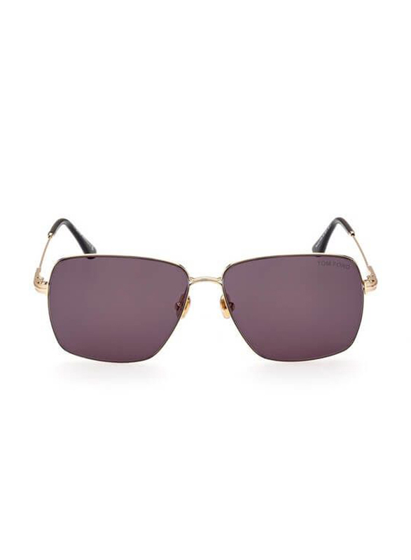 Tom Ford Pierre Full-Rim Square Gold Sunglasses For Unisex, Grey Lens, TF994 30A, 58/13