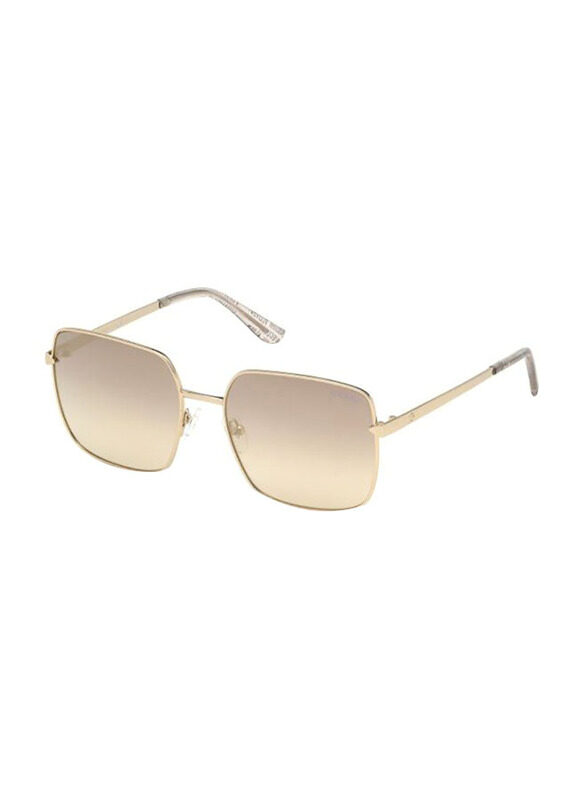 

Guess Square Full Rim Gold Sunglasses for Women, Gold Lens, GU7615 32C 56-17