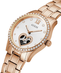 Guess Analog Watch for Women with Stainless Steel Band, Water Resistant, GW0380L3, Rose Gold/White