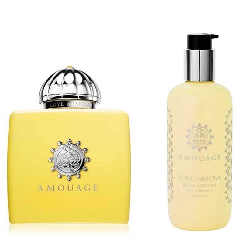 Amouage 2-Piece Perfume Set for Women, Love Mimosa 100ml EDP, Love Mimosa 100ml Body Lotion