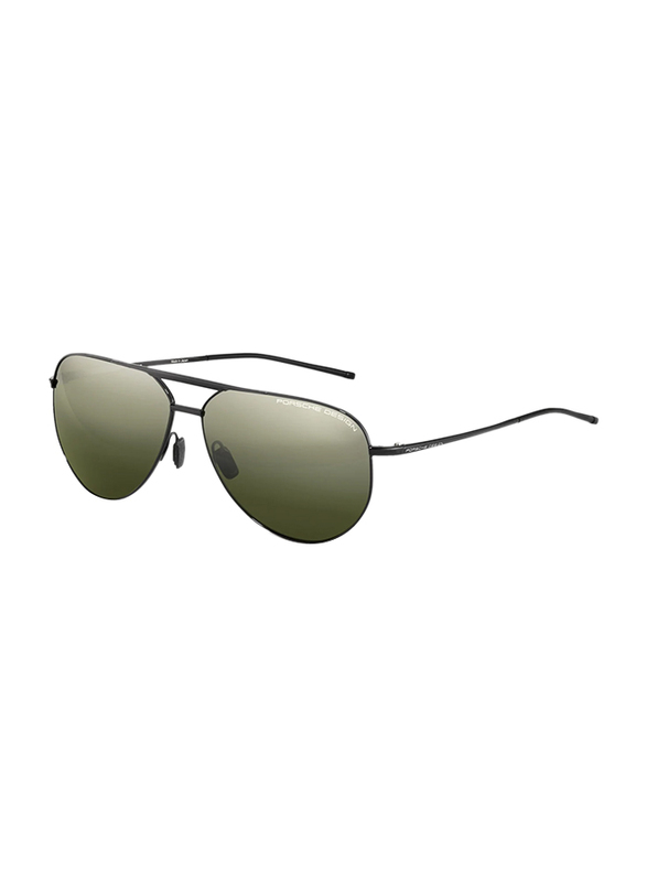 Porsche Design Full Rim Pilot Black Sunglasses for Men, Green Lens, P8688 A, 62/12