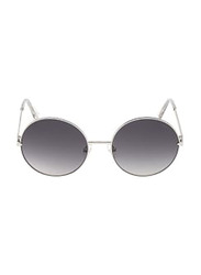 Guess Round Full Rim Silver Sunglasses for Women, Smoke Gradient Lens, GU7614 10B 59-20