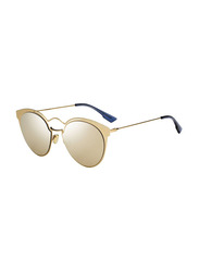Christian Dior Round Full Rim Gold Sunglasses for Women, Gold Lens, DDBSQ 54-16 145