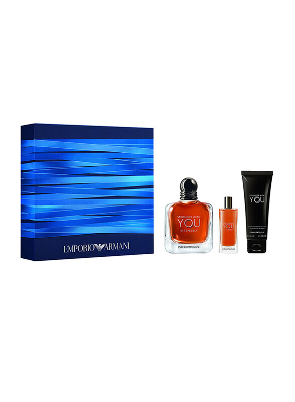 

Giorgio Armani 3-Piece Strong with You Intensely Gift Set for Men, 100ml EDP Perfume, 15ml EDP Perfume, 75ml Shower Gel