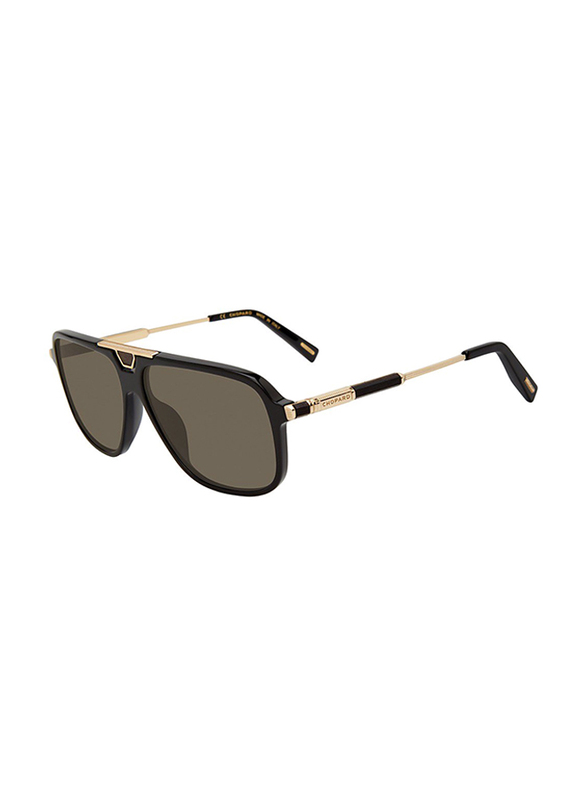 Chopard Polarized Full Rim Square Black Sunglasses for Men, Smoke Gradient Lens, SCH340, 59/18/145