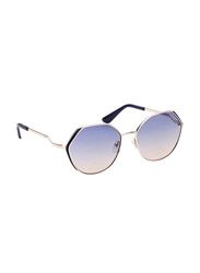 Guess Full-Rim Irregular Gold Sunglasses for Women, Grey Lens, GU7842 32W, 58/17