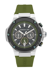 Cerruti 1881 Analog Watch for Men with Silicone Band, Chronograph, CIWGK0019301, Grey-Green