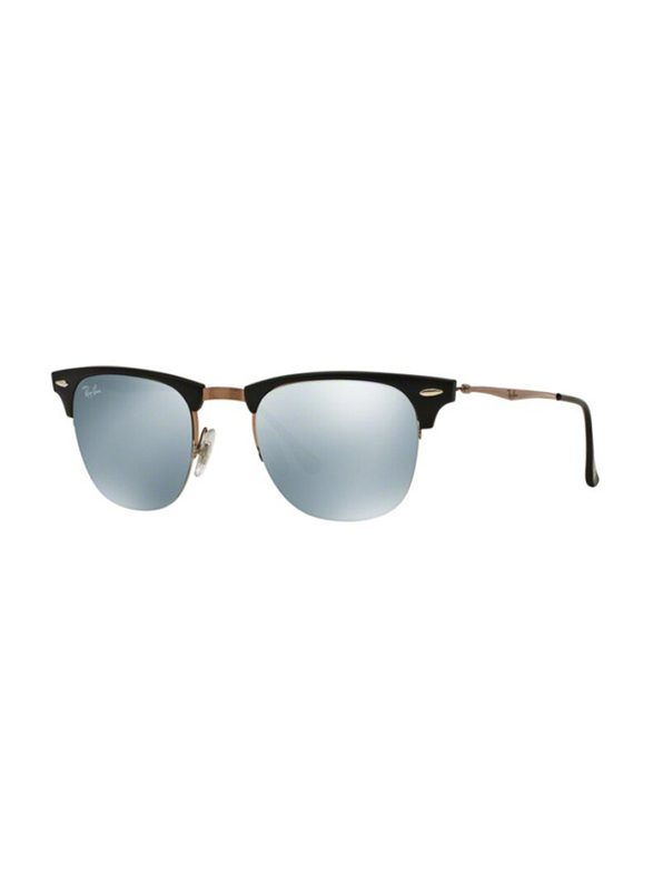 Ray-Ban Full-Rim Clubmaster Light Brown Sunglasses Unisex, Multicolour Lens, RB8056, 51/22/140