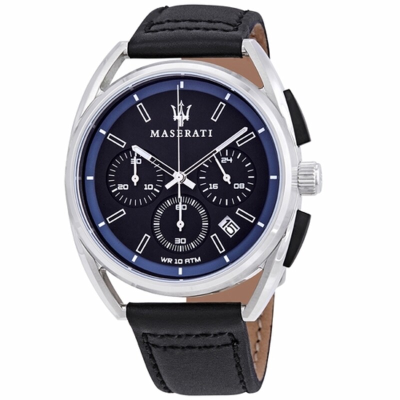 

Maserati Analog Watch for Men with Leather Genuine Band, R8871632001, Black-Black