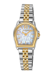 Aigner Verona Wrist Watch for Women with Stainless Steel Band, Water Resistant, ARWLG4810003, Silver/Gold-White