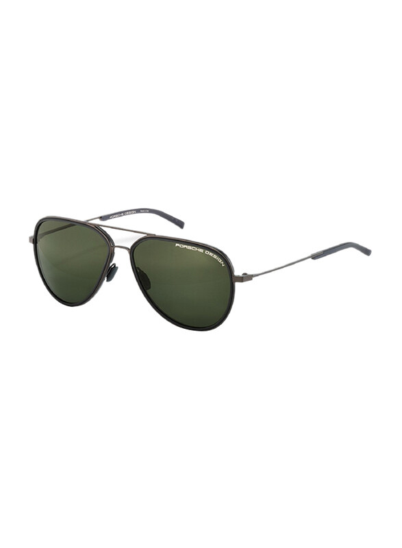 

Porsche Design Full Rim Aviator Brown Sunglasses for Men, Green Lens, P8691 C, 60/14/145