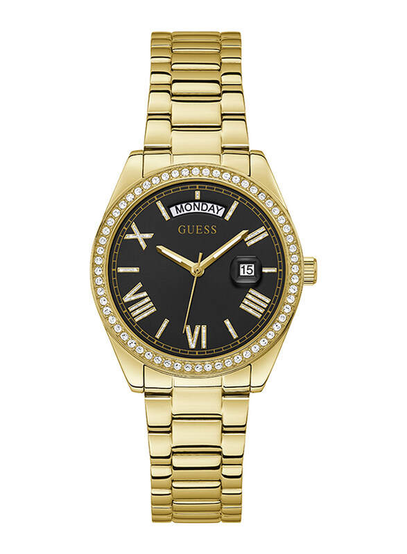 

Guess Watches Luna Watch for Women with Stainless Steel Band, Water Resistant, GW0307L2, Gold-Black