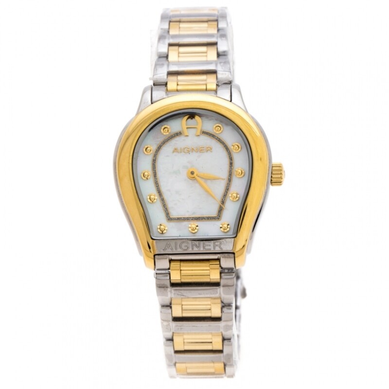 

Aigner Analog Watch for Women with Stainless Steel Band, Water Resistant, M A111212, Gold-White