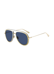 Christian Dior Aviator Full Rim Gold Sunglasses for Women, Blue Lens, DIORULTIME1 LKSA9 57