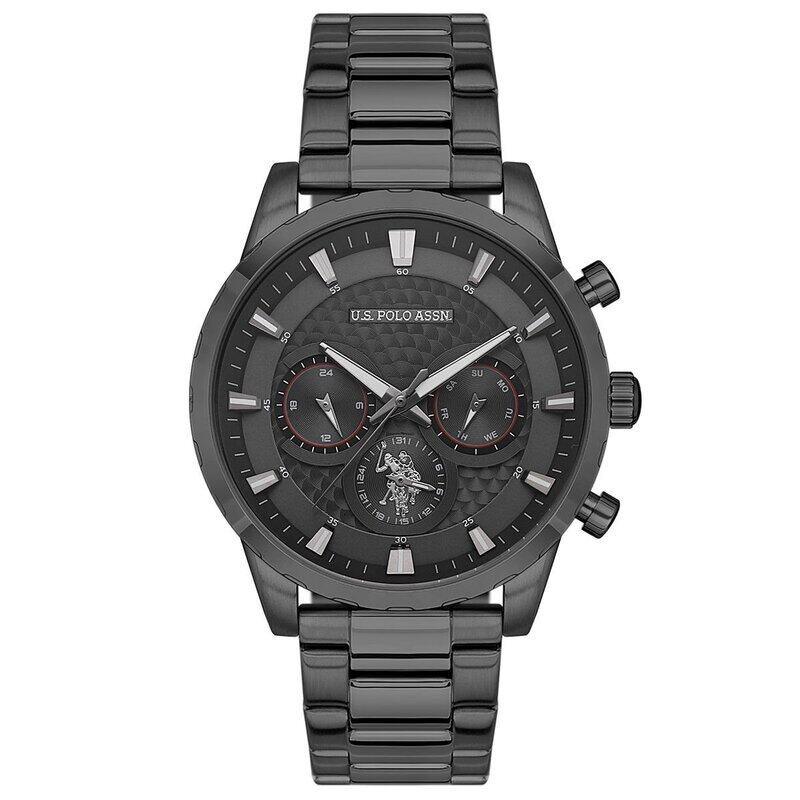 

US Polo Assn. Analog Watch for Men with Stainless Steel Band, Water Resistant and Chronograph, Uspa1055-04, Grey