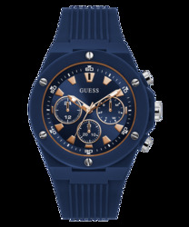 Guess Analog Watch for Men with Silicone Band, GW0268G3, Navy Blue-Blue