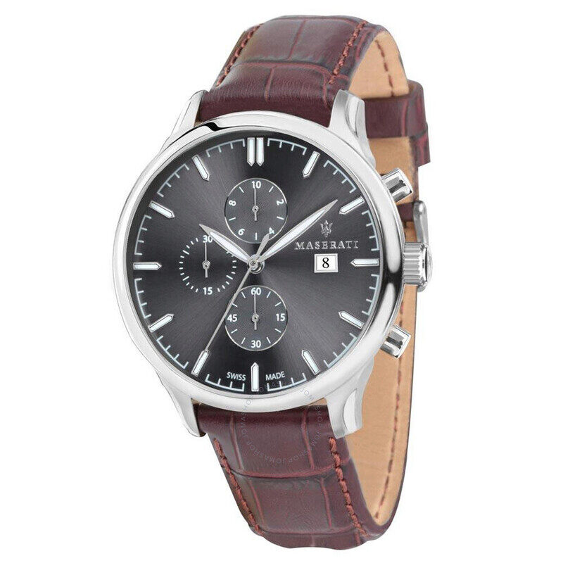 

Maserati Analog Watch for Men with Leather Genuine Band, R8871626003, Brown-Black