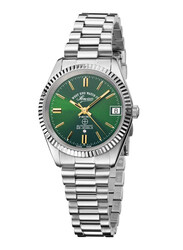 West End Analog Watch for Women with Stainless Steel Band, Water Resistant, 6858.10.3330, Silver-Green