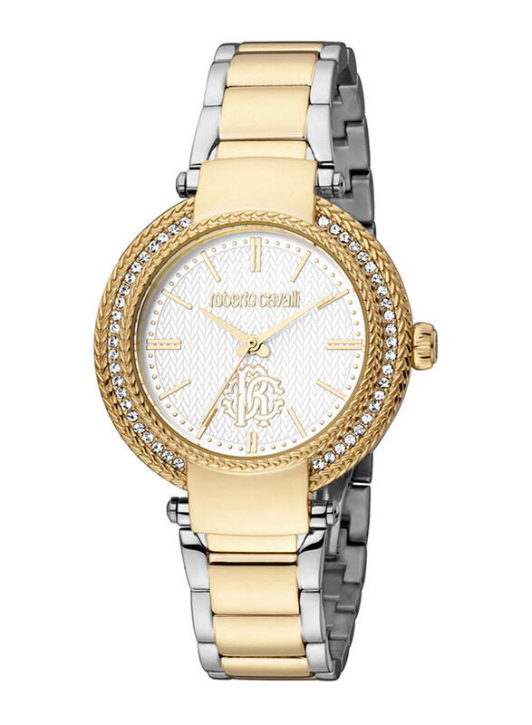

Roberto Cavalli Analog Watch for Women with Stainless Steel Band, RC5L023M0095, Gold/Silver-White