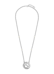 Aigner Silver, 500mm, A.Logo Fia Crystal Pendant Necklace for Women, ARJLN0001501